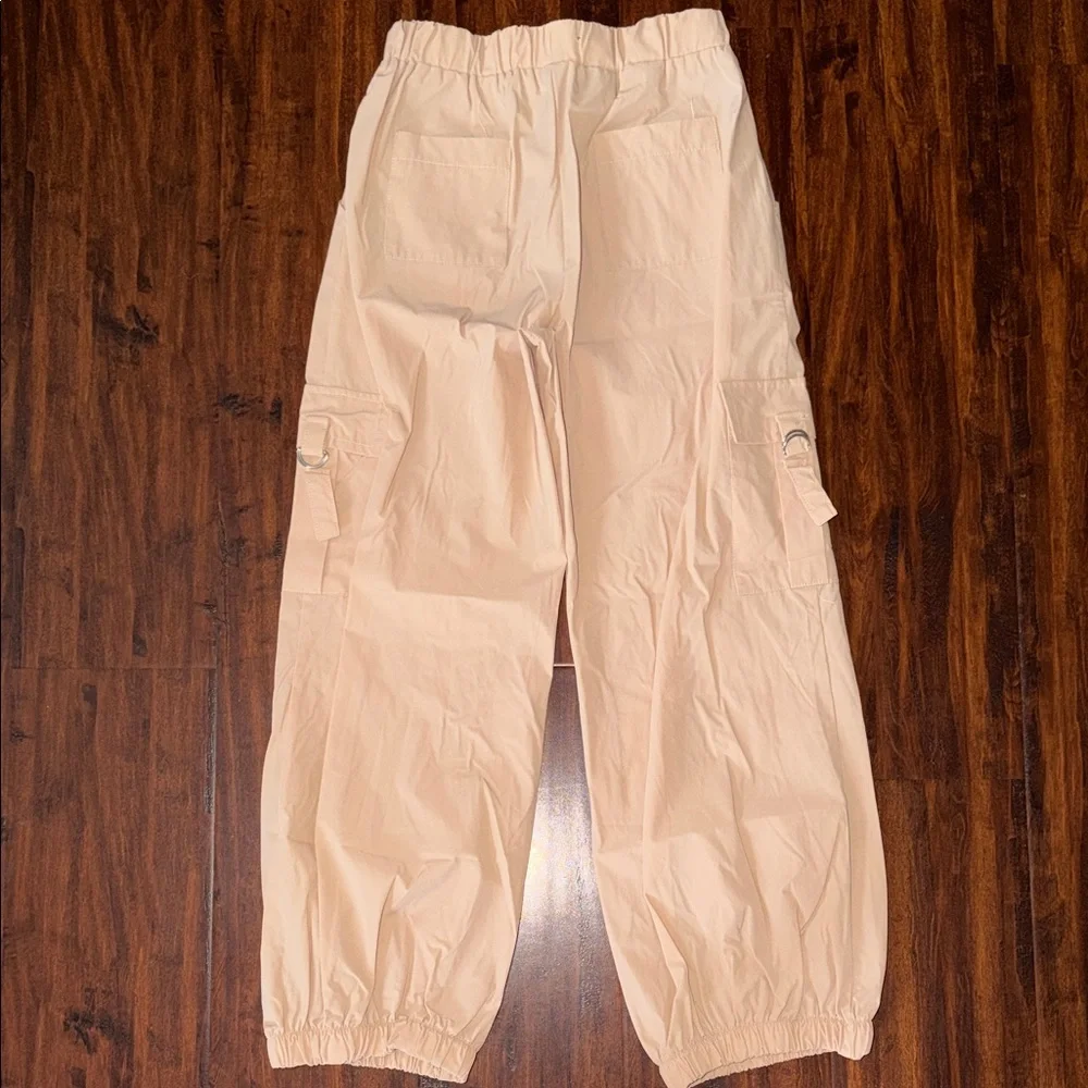 Girls Cream Cargo Pants